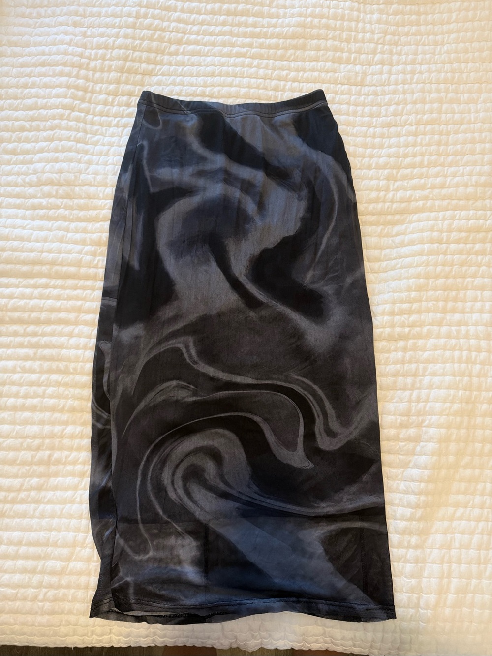 Mesh Swirl Midi Skirt